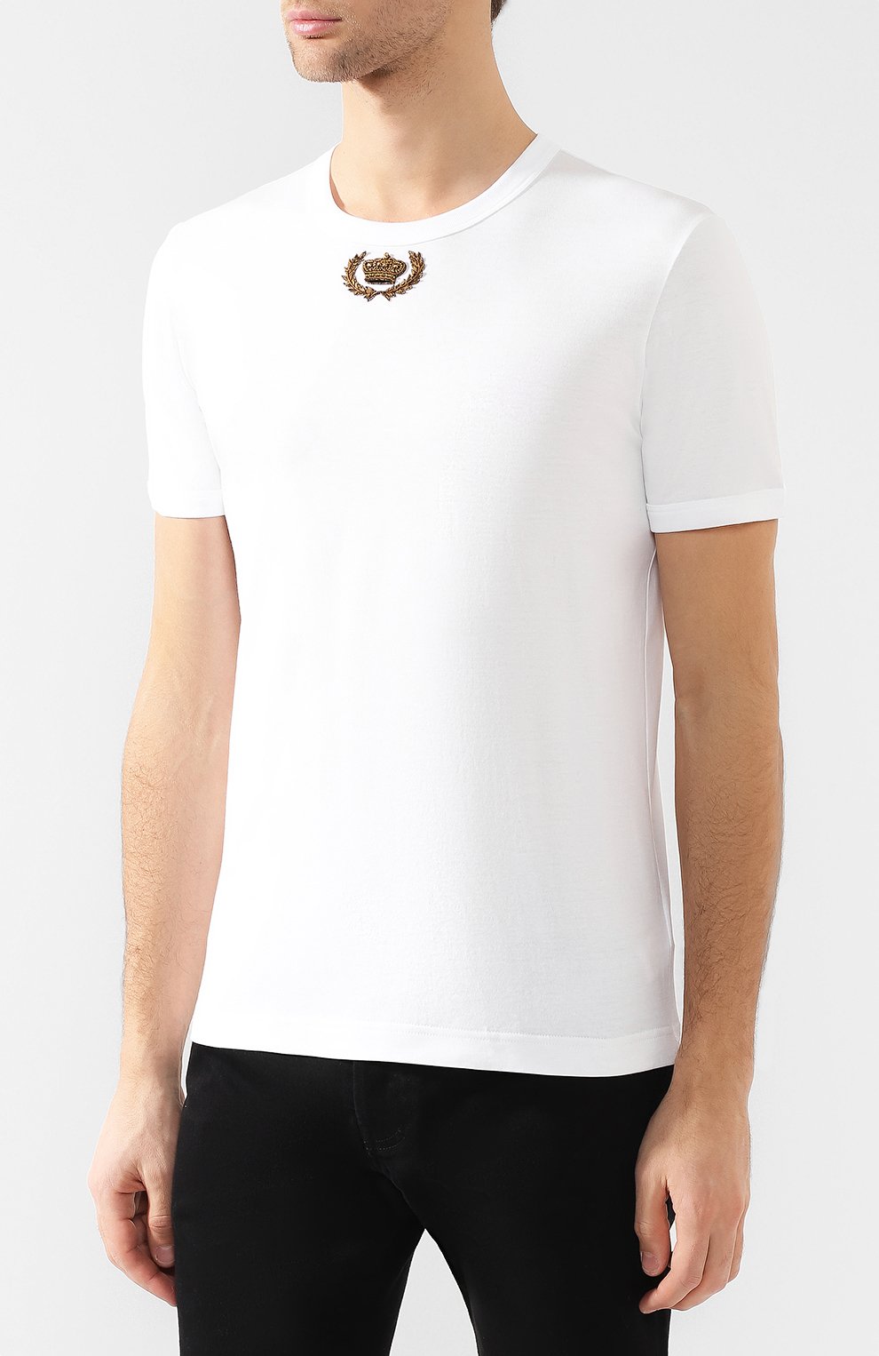 Хлопковая футболка с вышивкой DOLCE & GABBANA, арт. G8IV0Z/G7QJR, фото 3