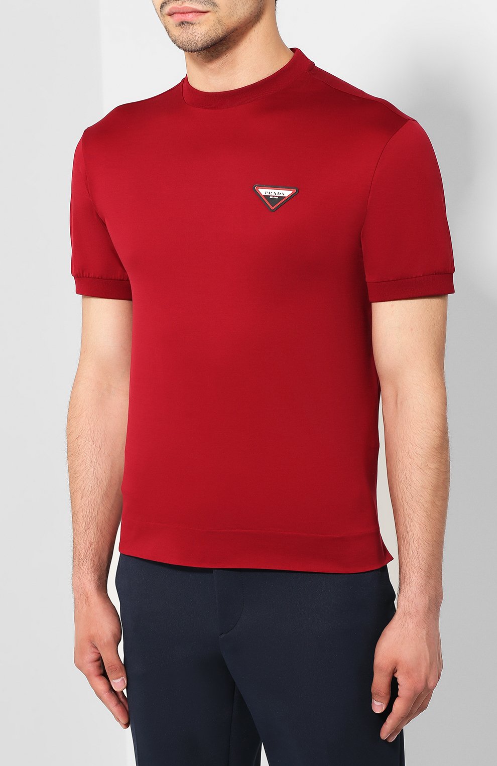 Хлопковая футболка PRADA, арт. UJN558-QYR-F0041, фото 3