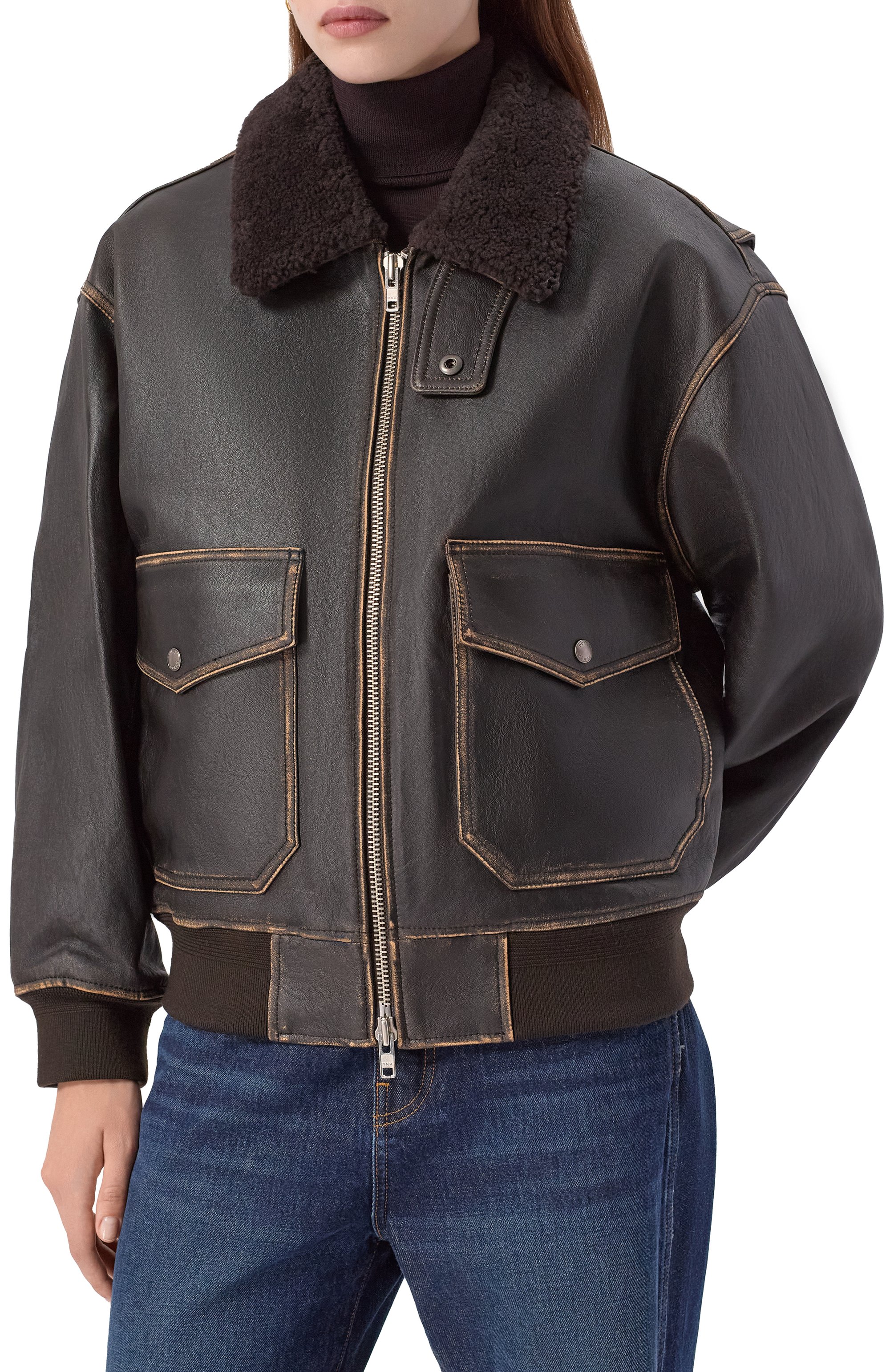 Кожаный бомбер DUNST, арт. UDJU5C102W2, фото 3