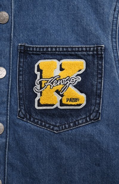 Джинсовая куртка-рубашка KENZO синего цвета по цене 21500 руб., арт. K60280/6-12, фото 3 Джинсовая куртка-рубашка KENZO, арт. K60280/6-12, фото 3