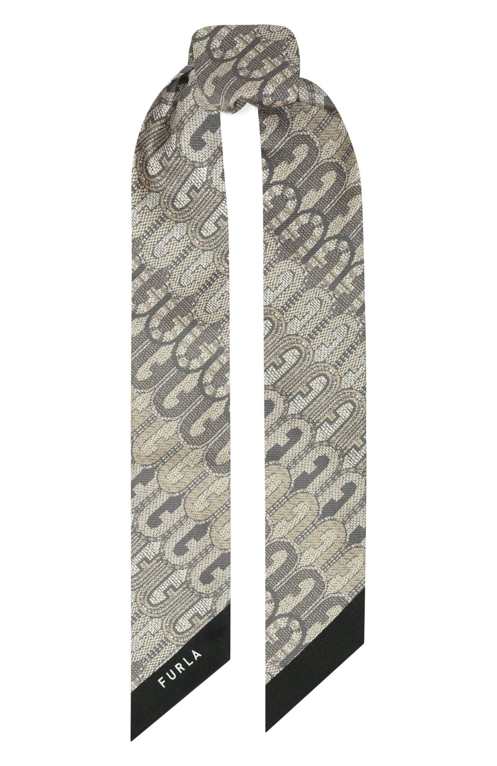 Шелковая повязка на голову FURLA коричневого цвета по цене 6000 руб., арт. WT00022/A.0470, фото 1 Шелковая повязка на голову FURLA, арт. WT00022/A.0470, фото 1