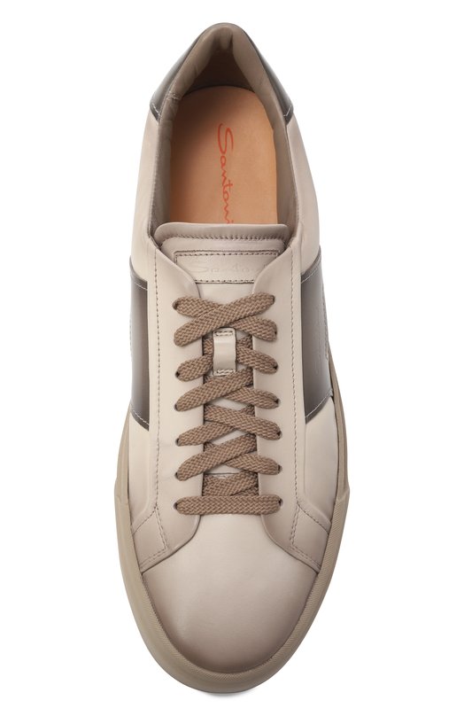 Кожаные кеды Gloria Santoni MBGG22018TARTG0N Бежевый  MBGG22018TARTG0N Фото 6