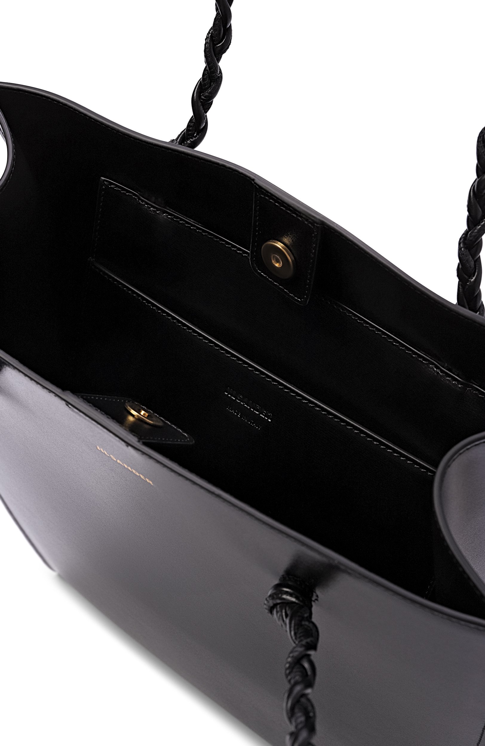 Сумка-тоут tangle JIL SANDER черного цвета по цене 216500 руб., арт. J07WC0040/P4841, фото 5 Сумка-тоут tangle JIL SANDER, арт. J07WC0040/P4841, фото 5
