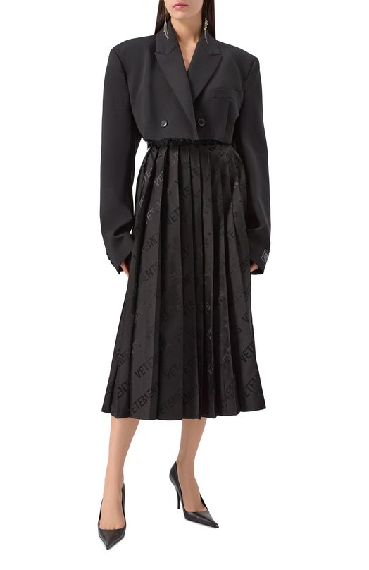 Юбка из вискозы VETEMENTS WE54SK360B/1904 JACQUARD VIS Чёрный  WE54SK360B/1904 JACQUARD VIS Фото 2