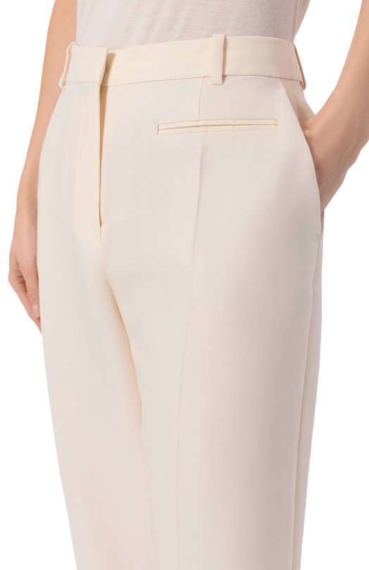 Брюки из шерсти и шелка 12 STOREEZ 137104 Кремовый  137104 Фото 5