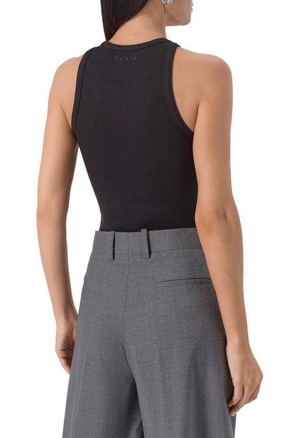 Боди из хлопка и вискозы ALAIA, арт. AA9B0382J085B, фото 4