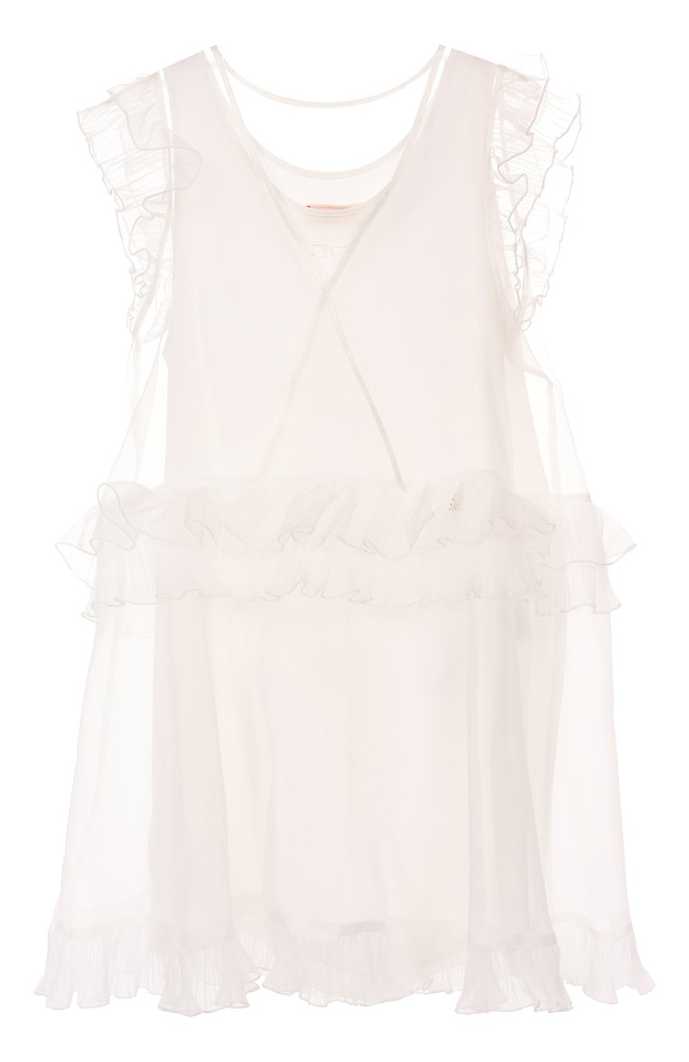 Детское платье ELISABETTA FRANCHI LA MIA BAMBINA молочного цвета, арт. EFAB6020/0R037/10A-12A+ | Фото 1 (Рукава: Короткие; Материал внешний: Синтетический материал; Материал подклада: Вискоза; Случай: Вечерний; Автоматизация ТО: Проставлено; Автоматизация состава: Проставлено; Ростовка одежда: 10 - 11 лет | 140 - 146см, 13 - 15 лет | 158 см, 12 лет | 152 см)