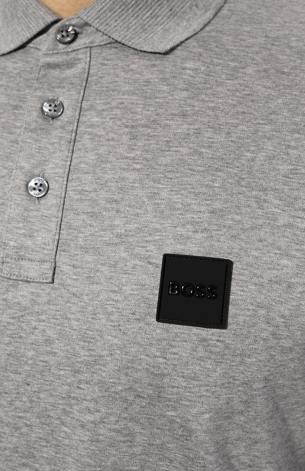 Хлопковое поло BOSS серого цвета по цене 18600 руб., арт. 50485162, фото 5 Хлопковое поло BOSS, арт. 50485162, фото 5