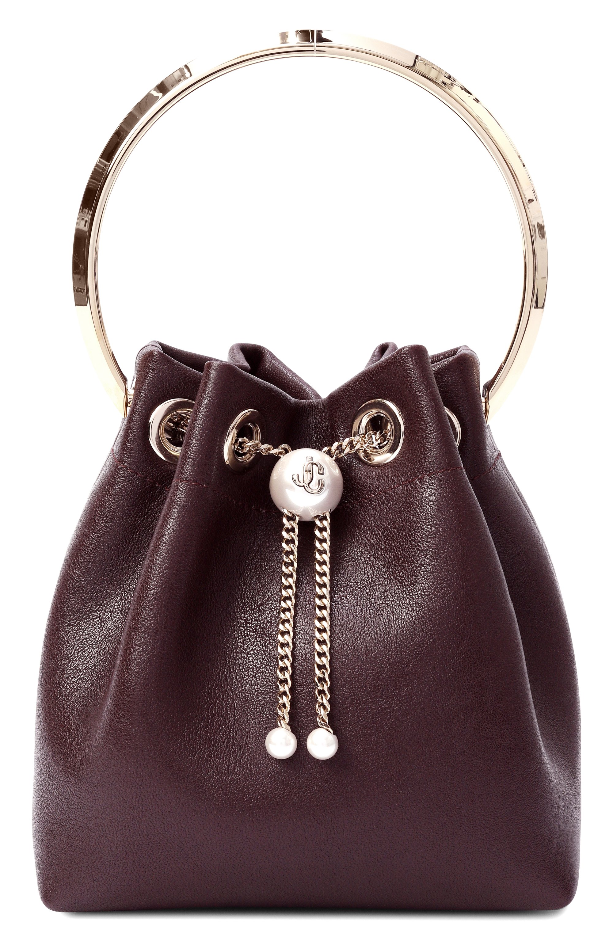 Сумка bon bon JIMMY CHOO бордового цвета по цене 131500 руб., арт. B0N B0N/TYT, фото 1 Сумка bon bon JIMMY CHOO, арт. B0N B0N/TYT, фото 1