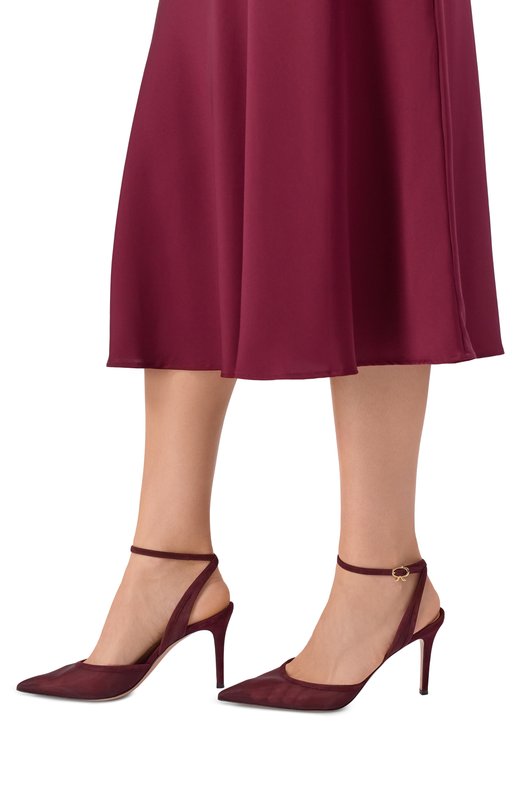 Текстильные туфли Dorotea 85 Gianvito Rossi G95504.85RIC.0XCRYRY Бордовый  G95504.85RIC.0XCRYRY Фото 2
