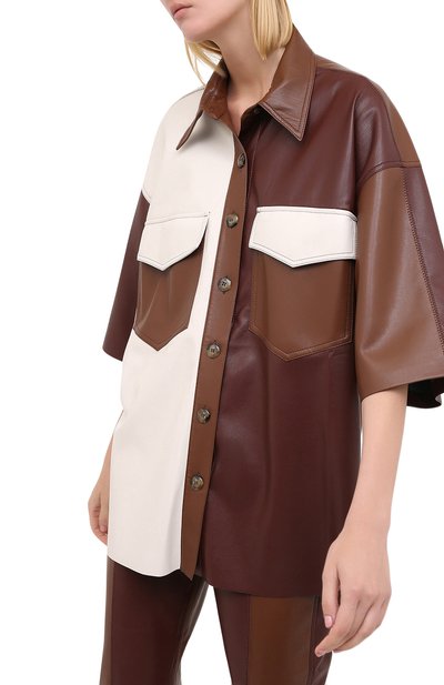 Рубашка NANUSHKA, арт. R0QUE_BR0WN PATCH_VEGAN LEATHER, фото 3