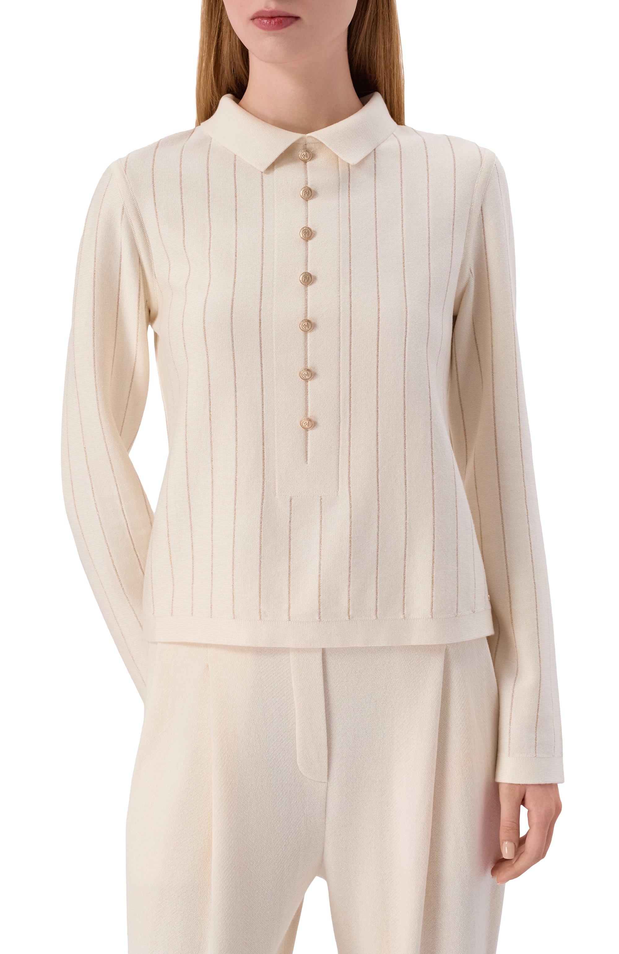 Пуловер из шелка и кашемира FREEAGE кремового цвета по цене 78980 руб., арт. W26.JM164.6039.101, фото 3 Пуловер из шелка и кашемира FREEAGE, арт. W26.JM164.6039.101, фото 3