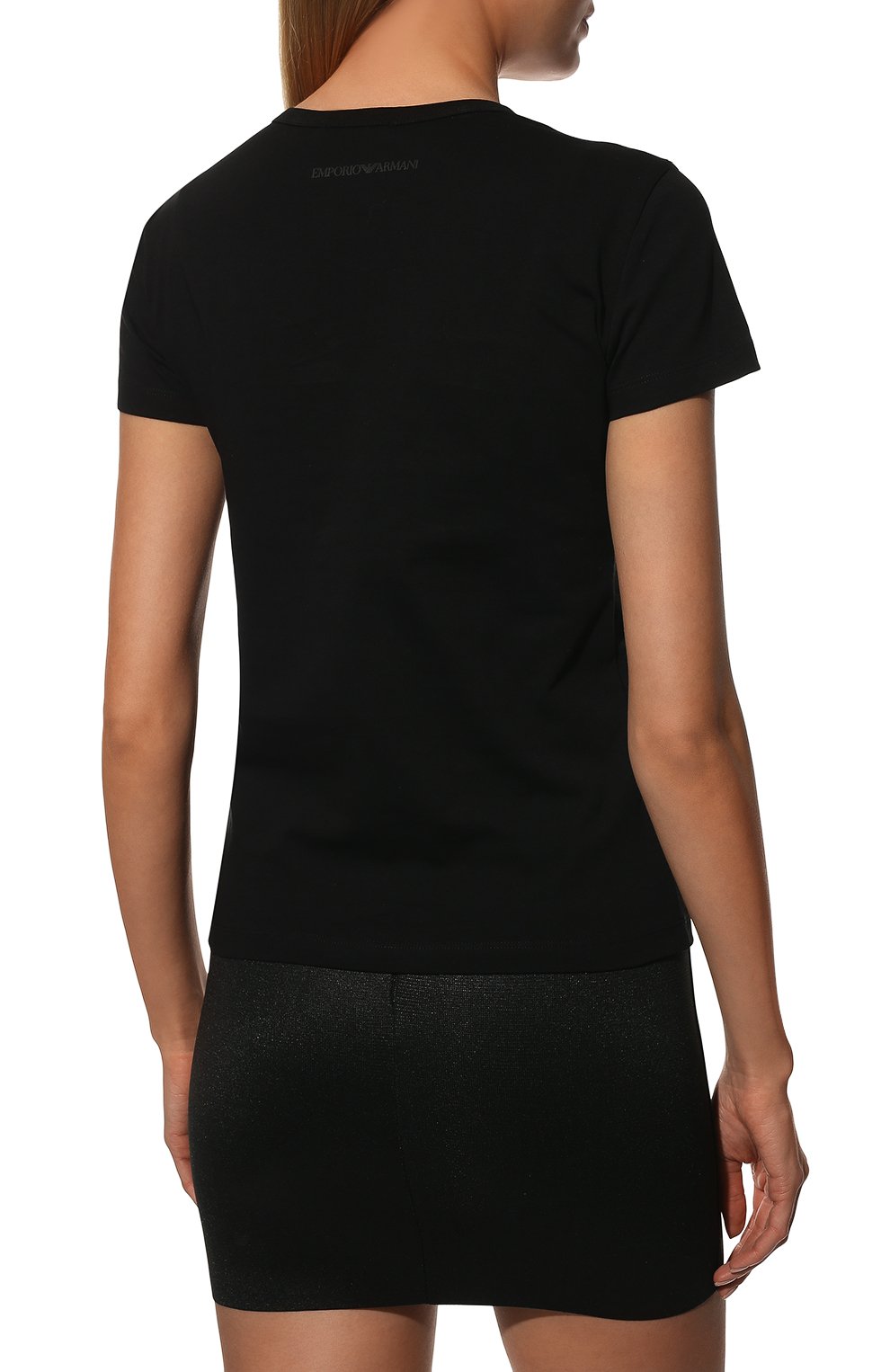 Хлопковая футболка EMPORIO ARMANI черного цвета по цене 15050 руб., арт. 3L2T7W/2J53Z, фото 4 Хлопковая футболка EMPORIO ARMANI, арт. 3L2T7W/2J53Z, фото 4