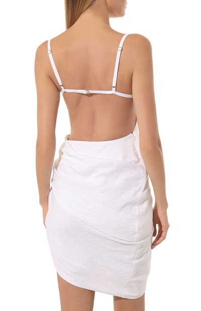 Платье из вискозы JACQUEMUS белого цвета по цене 86600 руб., арт. 22E213DR106/1020WHITE, фото 4 Платье из вискозы JACQUEMUS, арт. 22E213DR106/1020WHITE, фото 4