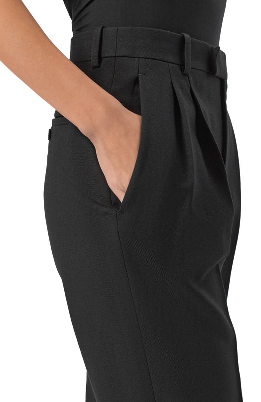 Шерстяные брюки Saint Laurent 837054/Y7B73 Чёрный  837054/Y7B73 Фото 5