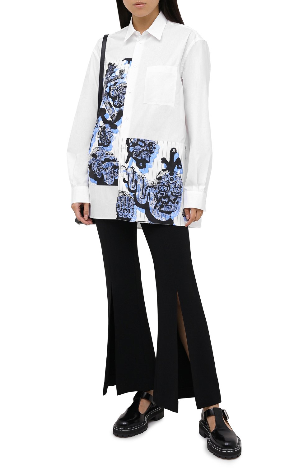 Хлопковая рубашка STELLA MCCARTNEY синего цвета по цене 64800 руб., арт. 601943/SPN09, фото 2 Хлопковая рубашка STELLA MCCARTNEY, арт. 601943/SPN09, фото 2