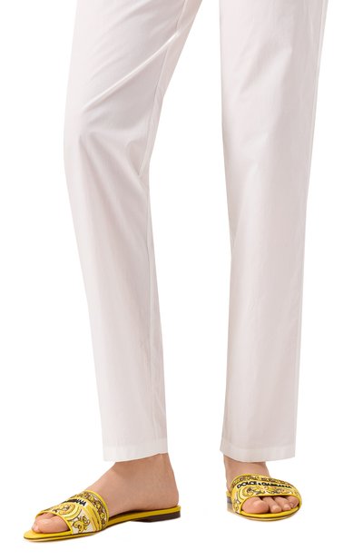 Текстильные шлепанцы bianca DOLCE & GABBANA желтого цвета по цене 89950 руб., арт. CQ0571/AV804, фото 3 Текстильные шлепанцы bianca DOLCE & GABBANA, арт. CQ0571/AV804, фото 3