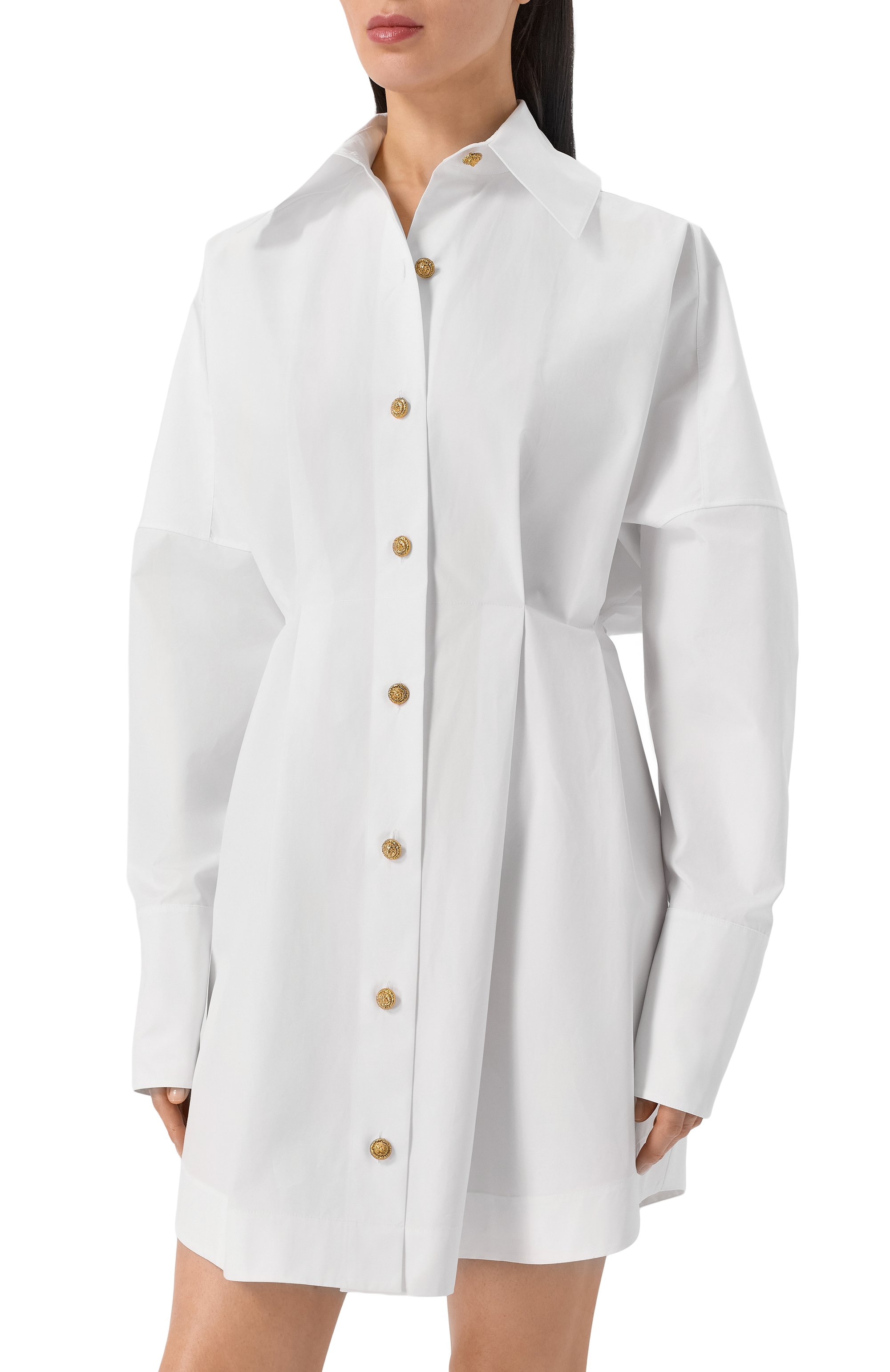 Хлопковое платье-рубашка BALMAIN, арт. GF1R9412/CB09, фото 3