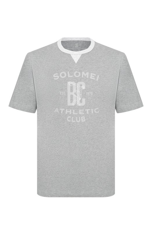 Хлопковая футболка Brunello Cucinelli M0B131001G Серый M0B131001G