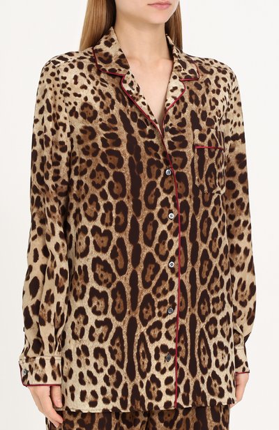 Шелковая блуза в пижамном стиле DOLCE & GABBANA, арт. 0102/F5G56T/FS1SY, фото 3