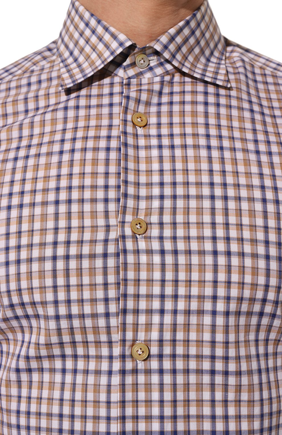 Хлопковая рубашка KITON коричневого цвета по цене 58950 руб., арт. UCIH08879, фото 5 Хлопковая рубашка KITON, арт. UCIH08879, фото 5