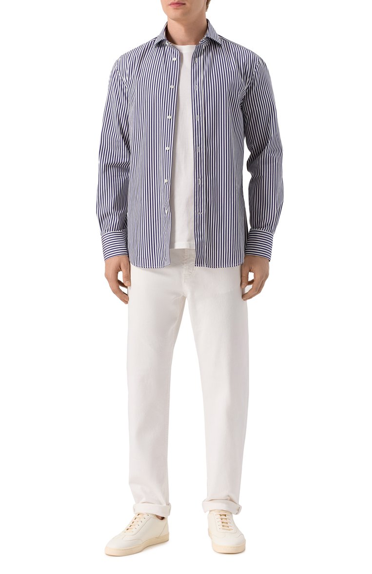 Мужские джинсы iconic fit BRUNELLO CUCINELLI белого цвета, арт. MP77P01090 | Фото 2 (Автоматизация ТО: Проставлено; Материал внешний: Хлопок, Деним; Автоматизация состава: Проставлено; Длина (брюки, джинсы): Стандартные; Кросс-КТ: Деним; Стили: Классический; Силуэт М (брюки): Прямые; Детали: Без декора)