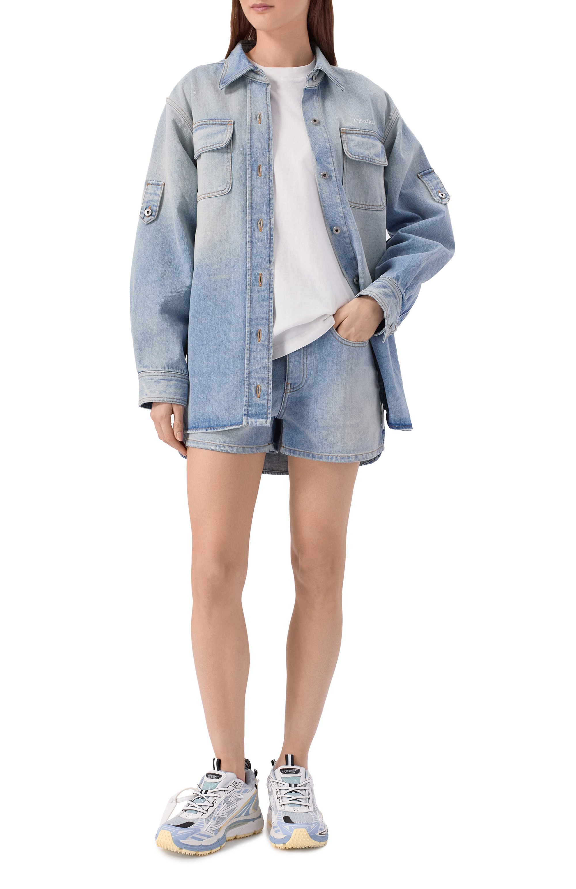 Джинсовые шорты OFF-WHITE, арт. 0WYC019S26DEN002, фото 2