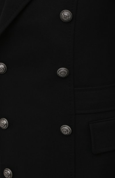 Шерстяное пальто BALMAIN черного цвета по цене 240500 руб., арт. WH1UB000/W115, фото 5 Шерстяное пальто BALMAIN, арт. WH1UB000/W115, фото 5
