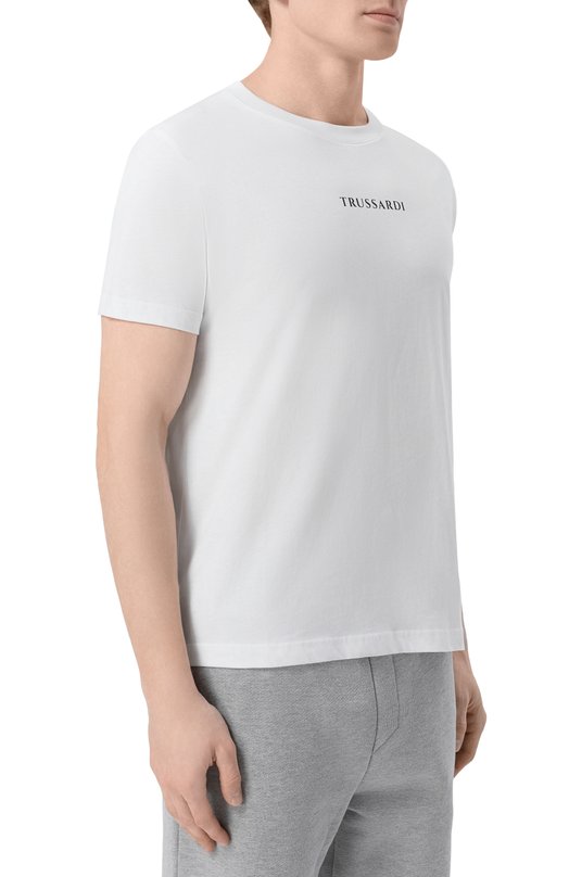 Хлопковая футболка Trussardi G0698000164N Белый  G0698000164N Фото 3