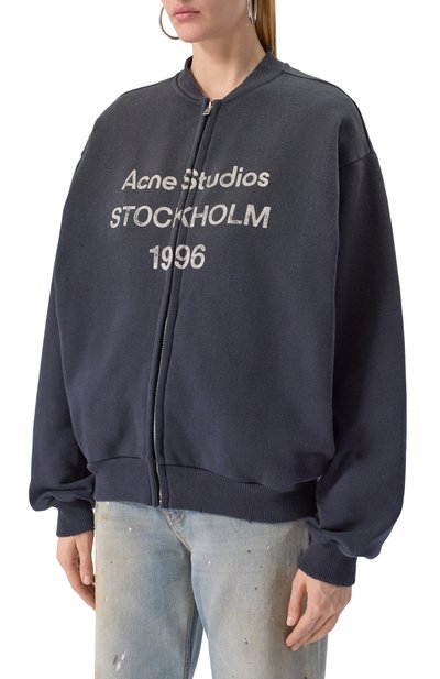 Хлопковая толстовка ACNE STUDIOS темно-серого цвета по цене 75650 руб., арт. FN-UX-SWEA000052/CI0189, фото 3 Хлопковая толстовка ACNE STUDIOS, арт. FN-UX-SWEA000052/CI0189, фото 3