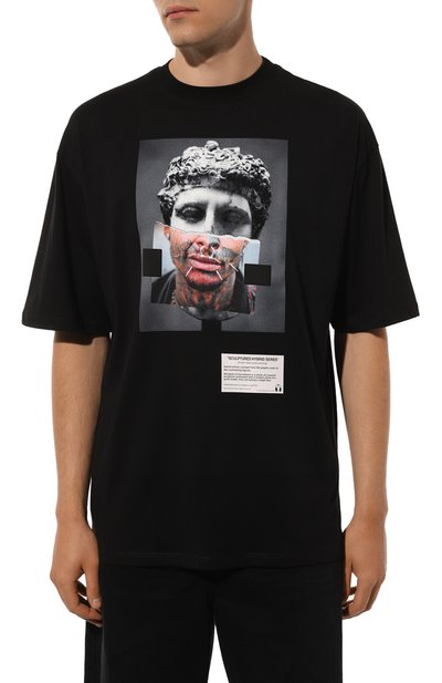 Хлопковая футболка DIEGO VENTURINO черного цвета по цене 17500 руб., арт. D3W4DVTS0HPP, фото 3 Хлопковая футболка DIEGO VENTURINO, арт. D3W4DVTS0HPP, фото 3