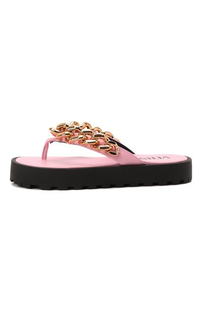 Кожаные шлепанцы VERSACE розового цвета по цене 69300 руб., арт. 1003336/DVT2P, фото 4 Кожаные шлепанцы VERSACE, арт. 1003336/DVT2P, фото 4
