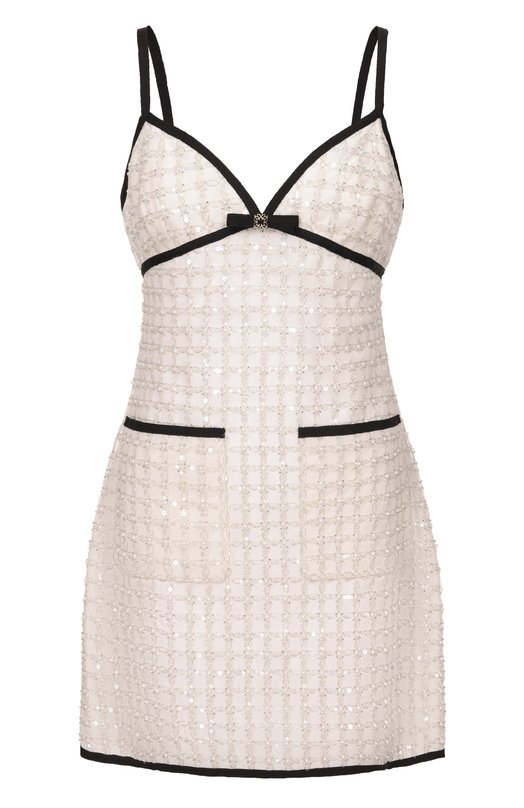 Платье с отделкой пайетками и бисером Elie Saab D1005AR26/TU023 Кремовый D1005AR26/TU023