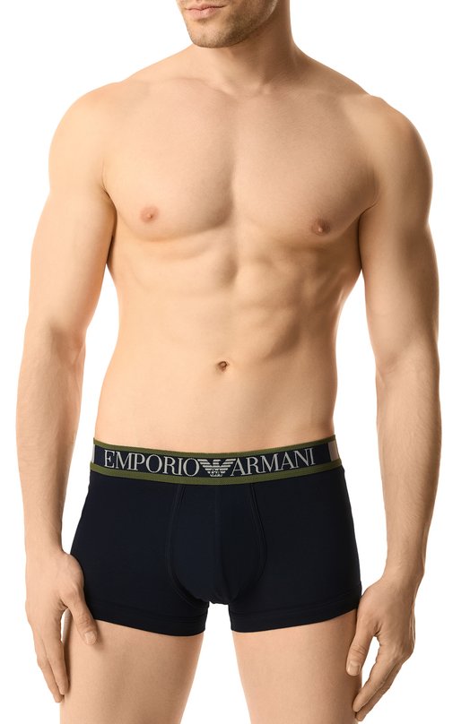 Хлопковые боксеры Emporio Armani 111866/4F517 Синий  111866/4F517 Фото 2