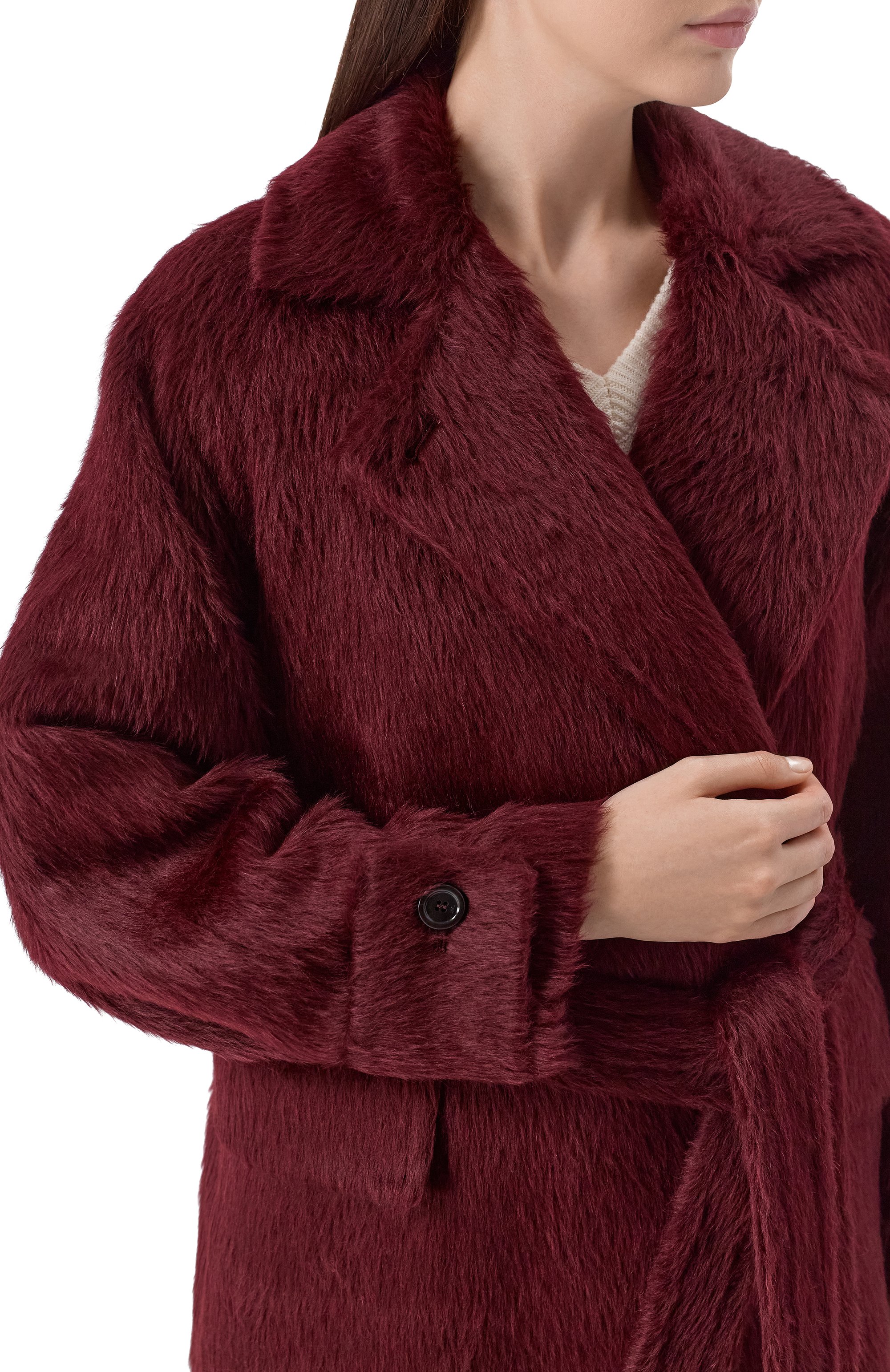 Шерстяное пальто MAX MARA бордового цвета по цене 430000 руб., арт. ALBATA1234, фото 5 Шерстяное пальто MAX MARA, арт. ALBATA1234, фото 5