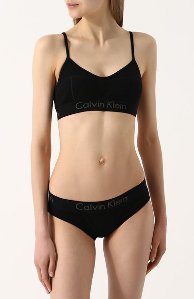 Хлопковый бюстгальтер с логотипом бренда CALVIN KLEIN черного цвета по цене 5135 руб., арт. QF4579E, фото 2 Хлопковый бюстгальтер с логотипом бренда CALVIN KLEIN, арт. QF4579E, фото 2