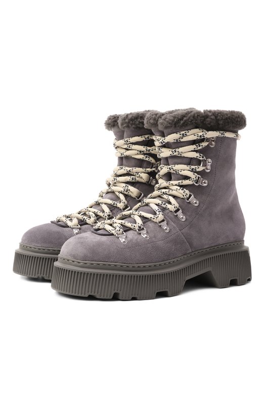 Замшевые ботинки Santoni WTCG71823PLTAYHC Серый WTCG71823PLTAYHC