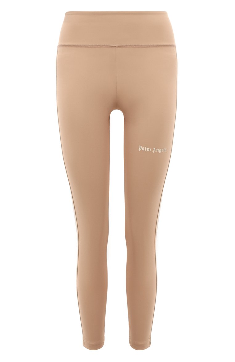 Женские легинсы PALM ANGELS бежевого цвета, арт. PWVG008S24FAB001 | Фото 1 (Длина (брюки, джинсы): Стандартные; Драгоценные камни: Проставлено; Материал сплава: Проставлено; Материал внешний: Синтетический материал; Стили: Кэжуэл; Женское Кросс-КТ: Леггинсы-одежда, Леггинсы-спорт)