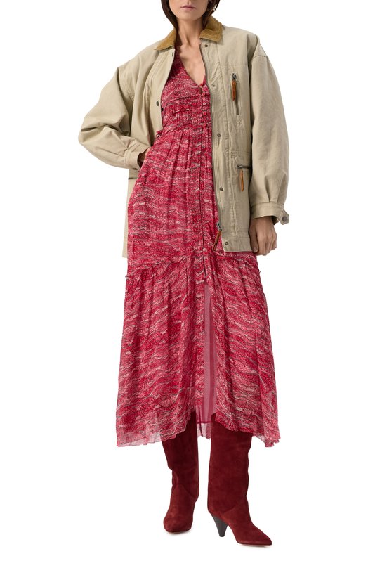 Хлопковая куртка Isabel Marant Etoile 25PVE0448FA/C1G01E Бежевый  25PVE0448FA/C1G01E Фото 2
