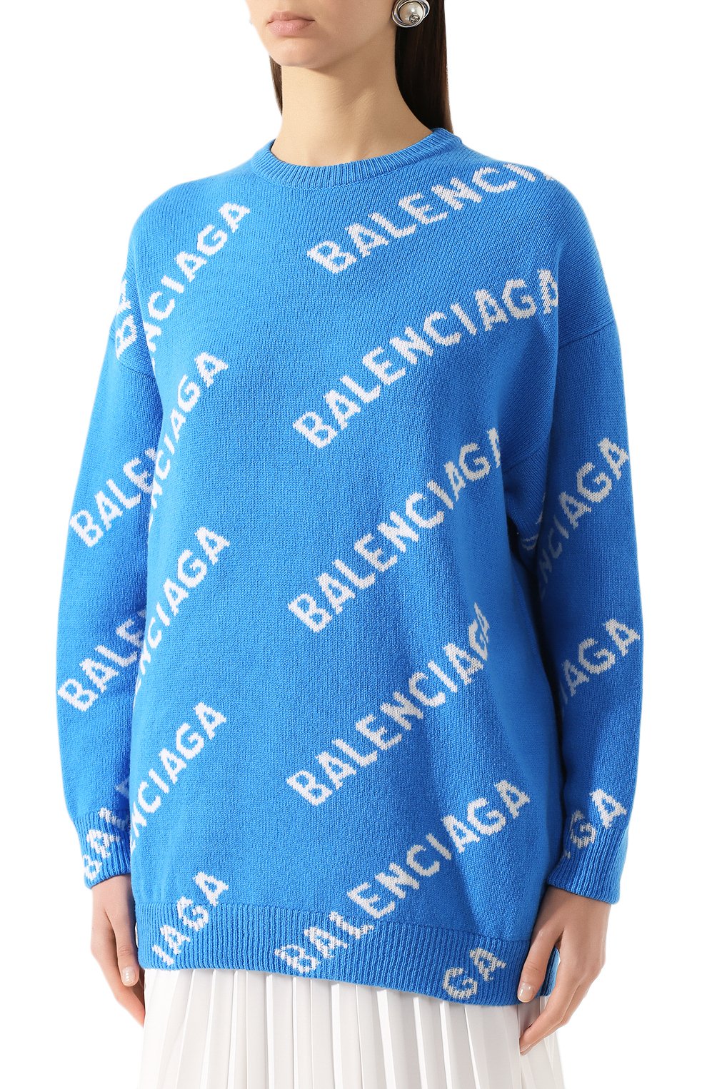 Шерстяной свитер BALENCIAGA голубого цвета по цене 120000 руб., арт. 620983/T1567, фото 3 Шерстяной свитер BALENCIAGA, арт. 620983/T1567, фото 3