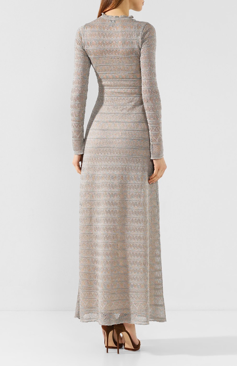 Платье-макси M MISSONI серебряного цвета по цене 87150 руб., арт. 2DG00313/2K004M, фото 4 Платье-макси M MISSONI, арт. 2DG00313/2K004M, фото 4