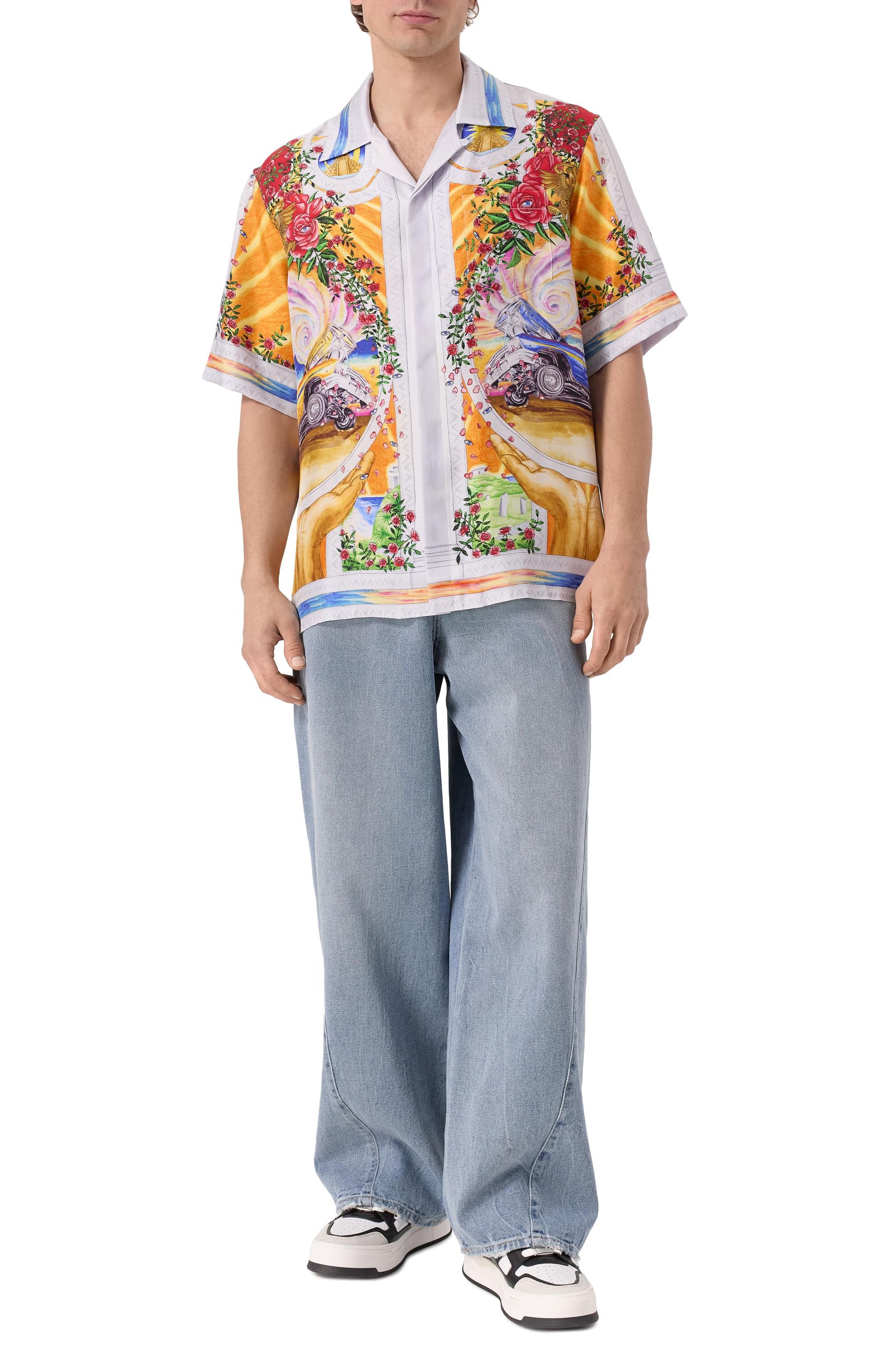 Шелковая рубашка CASABLANCA разноцветного цвета по цене 109500 руб., арт. U-MS25-SH-003-05, фото 2 Шелковая рубашка CASABLANCA, арт. U-MS25-SH-003-05, фото 2