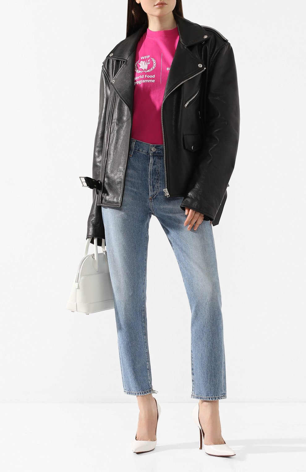 Хлопковая футболка BALENCIAGA розового цвета по цене 27600 руб., арт. 612964/THV84, фото 2 Хлопковая футболка BALENCIAGA, арт. 612964/THV84, фото 2