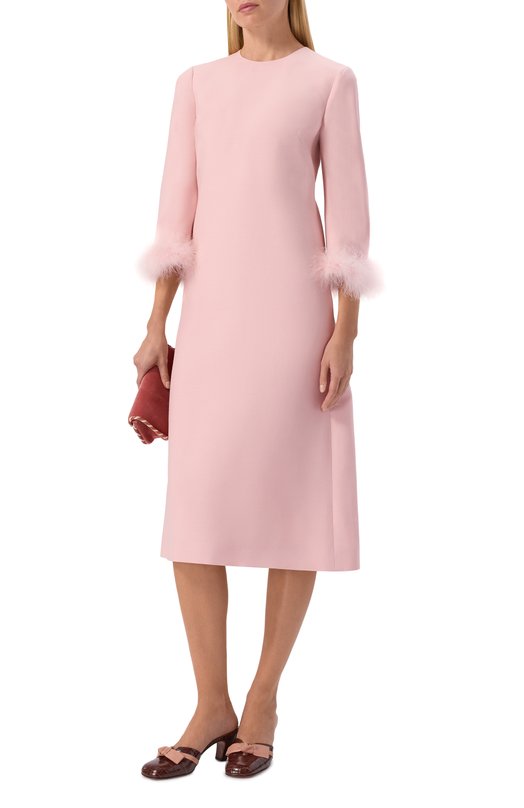 Платье из шерсти и шелка Valentino 8B3VAJJ0/1CF Розовый  8B3VAJJ0/1CF Фото 2