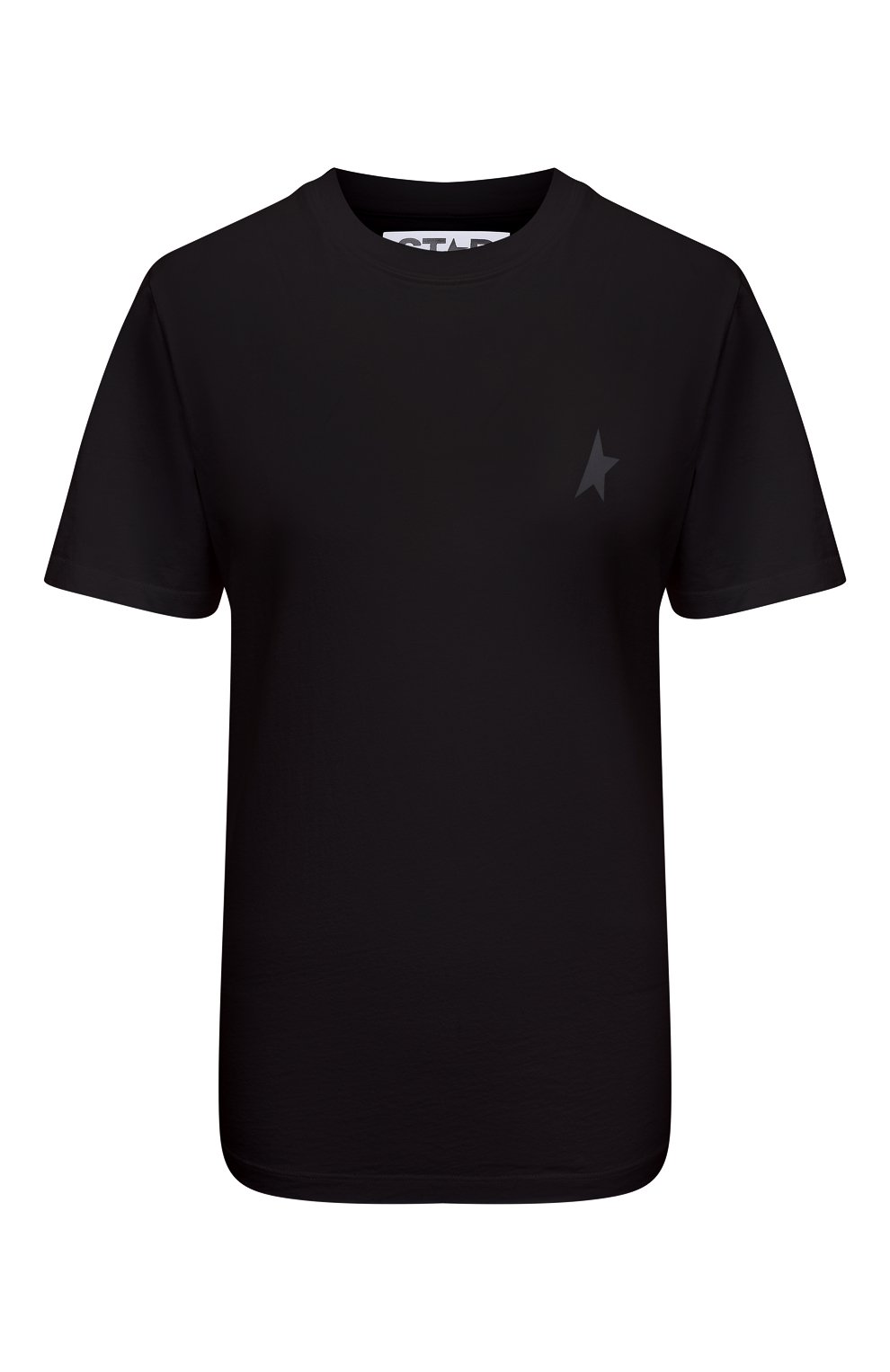 Хлопковая футболка GOLDEN GOOSE DELUXE BRAND черного цвета по цене 14300 руб., арт. GWP01220.P000593, фото 1 Хлопковая футболка GOLDEN GOOSE DELUXE BRAND, арт. GWP01220.P000593, фото 1