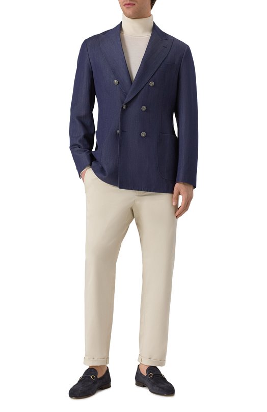 Двубортный пиджак Brunello Cucinelli MR4957BBKP Синий  MR4957BBKP Фото 2