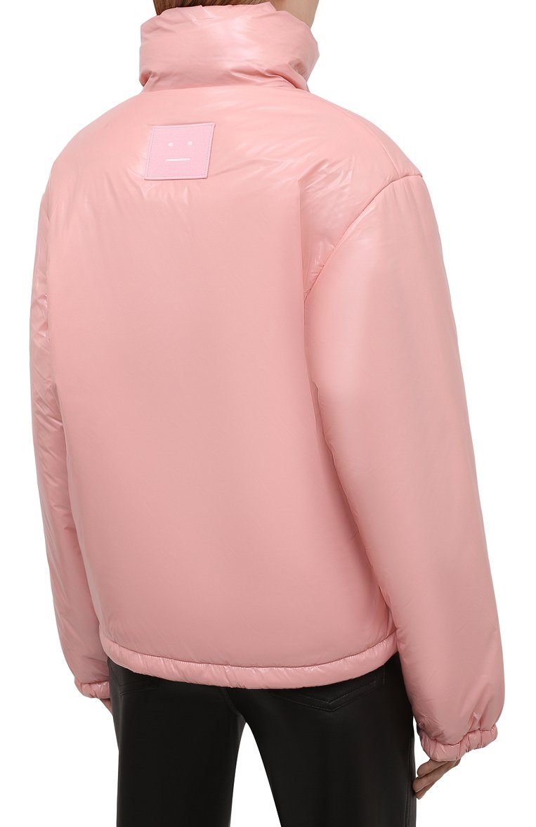 Женский пуховик ACNE STUDIOS розового цвета, арт. C90066/W | Фото 4 (Материал подклада: Синтетический материал; Материал внешний: Синтетический материал; Стили: Кэжуэл; Женское Кросс-КТ: Пуховик-куртка; Рукава: Длинные; Длина (верхняя одежда): Короткие; Кросс-КТ: Пуховик)