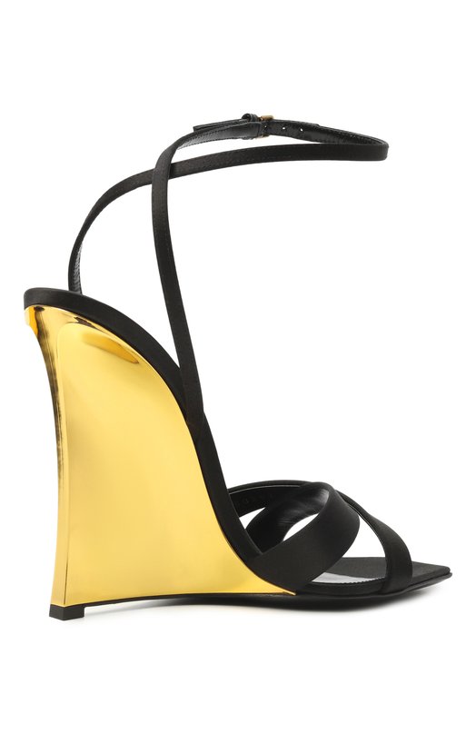Текстильные босоножки Lydia 100 Saint Laurent 830287/9QNA0 Чёрный  830287/9QNA0 Фото 5
