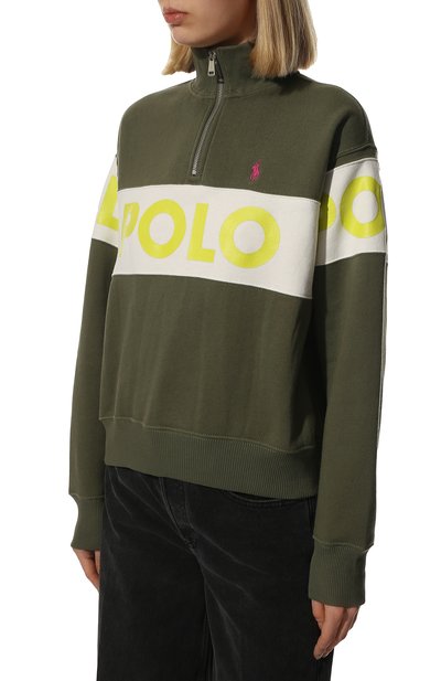 Хлопковый анорак POLO RALPH LAUREN зеленого цвета по цене 19150 руб., арт. 211856675, фото 3 Хлопковый анорак POLO RALPH LAUREN, арт. 211856675, фото 3