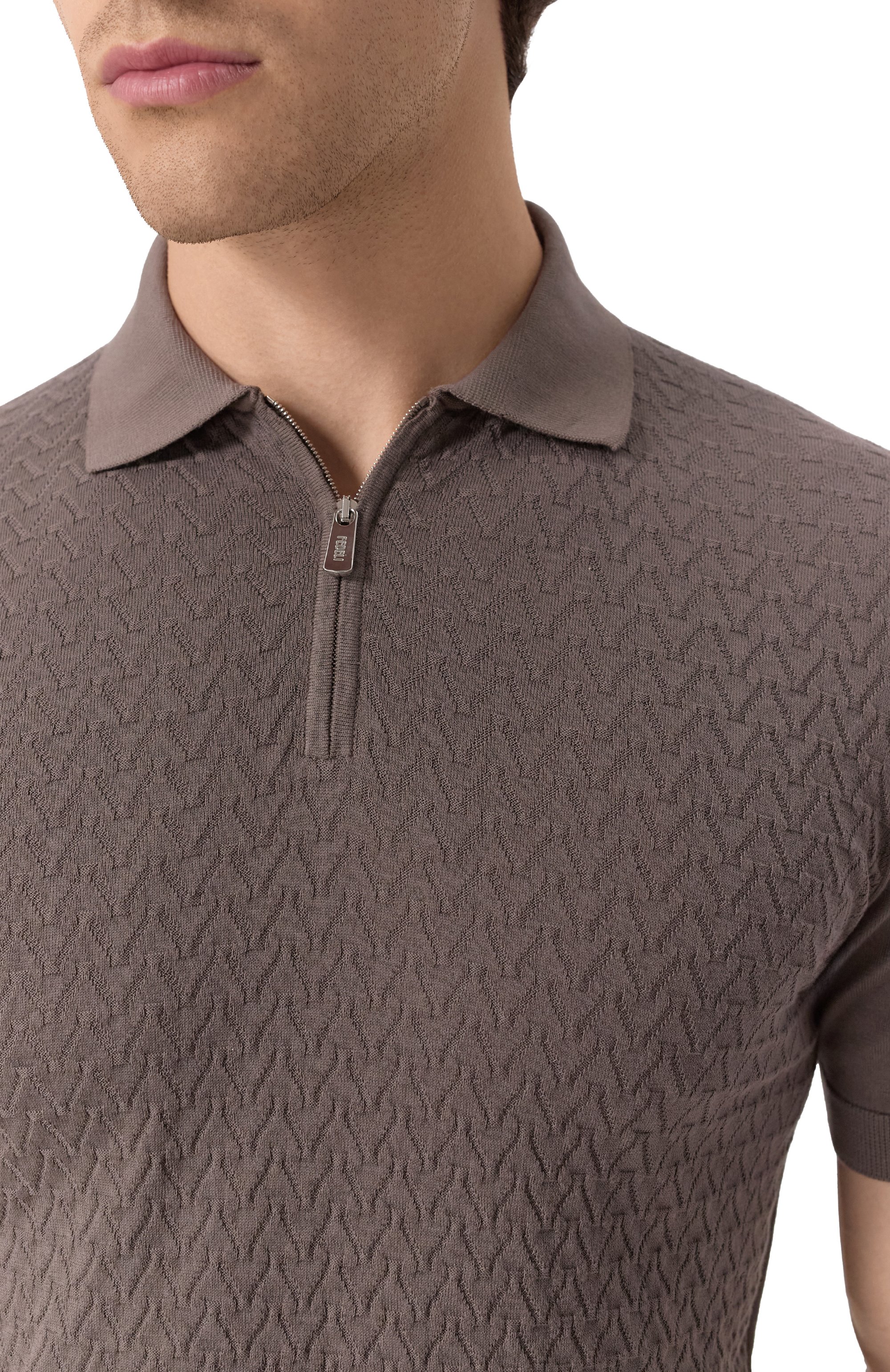 Хлопковое поло FEDELI темно-коричневого цвета по цене 67600 руб., арт. 8UED5921, фото 5 Хлопковое поло FEDELI, арт. 8UED5921, фото 5